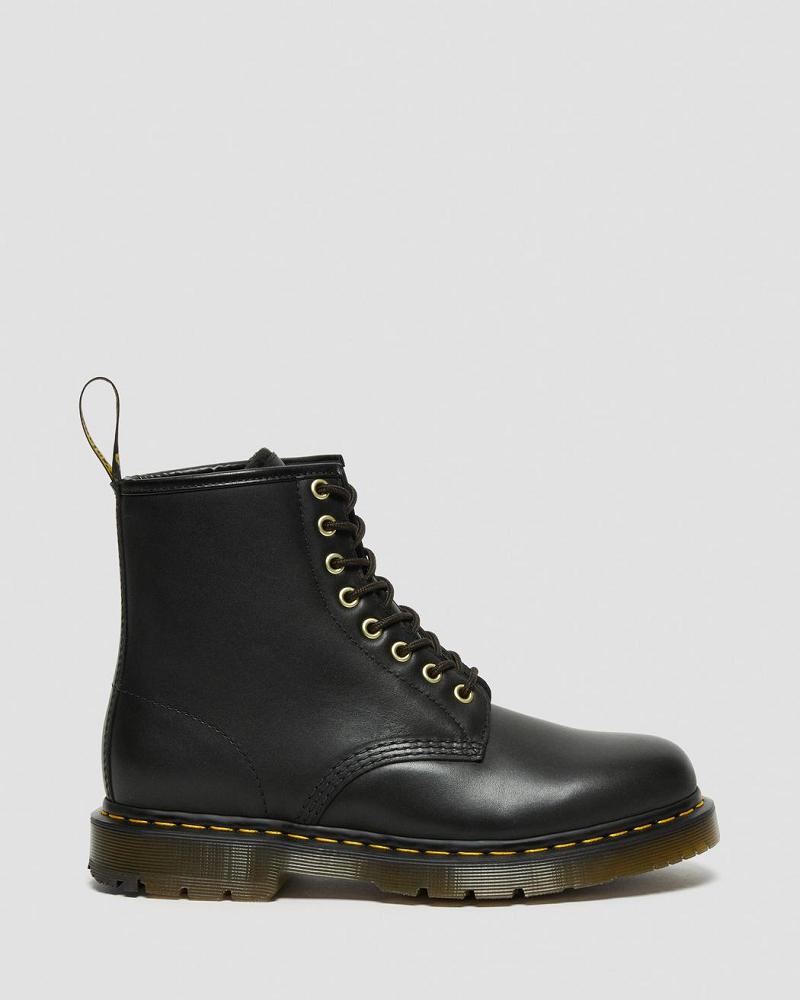 Black Women's Dr Martens 1460 DM's Wintergrip Leather Work Boots | CA 393PJJ